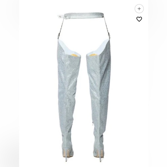 Azelea Wang Shoes - SOLD‼️ GORGEOUS Light Blue RHINESTONE thigh high Boots Sz 11 BRAND NEW